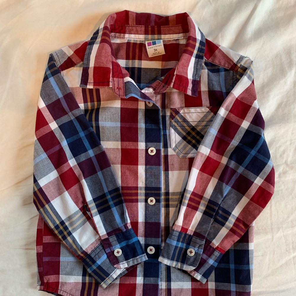 3T button up plaid shirt. Boys